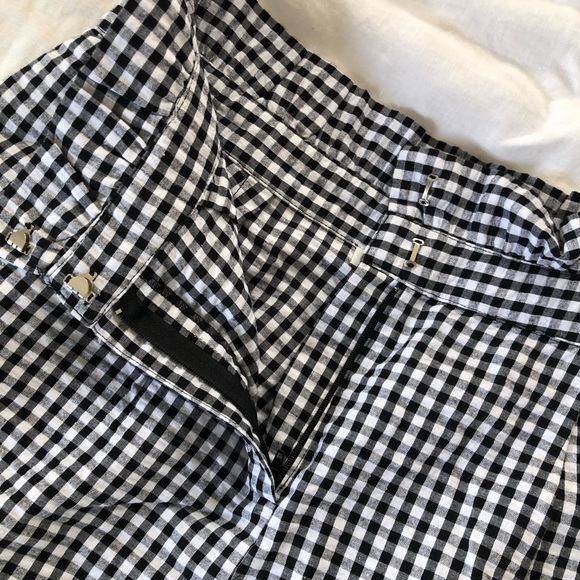 LUSH Black and White Gingham Pants, High-Waist (with ruffle), Size L, NWOT - Picture 3 of 8